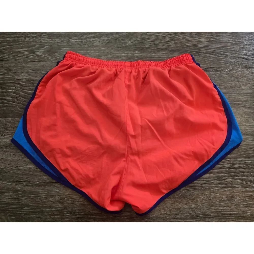 Nike Dri-FIT NeonβCoral Running Shorts Size M Blue Trim Athletic Gym Performance - Picture 4 of 7